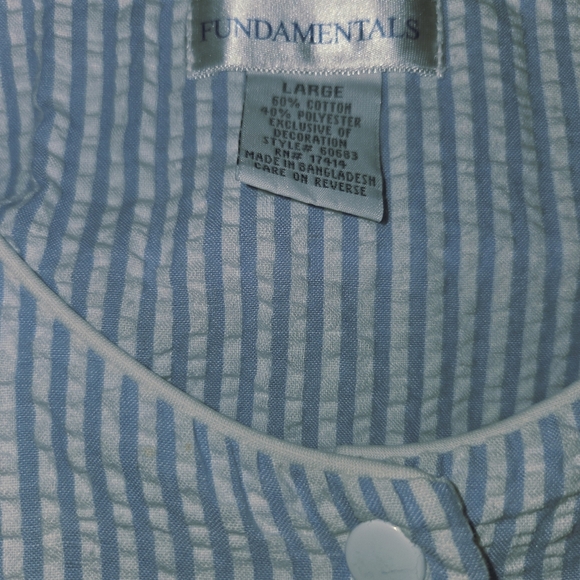 Fundamentals Blue and White Striped House Coat - Picture 3 of 3